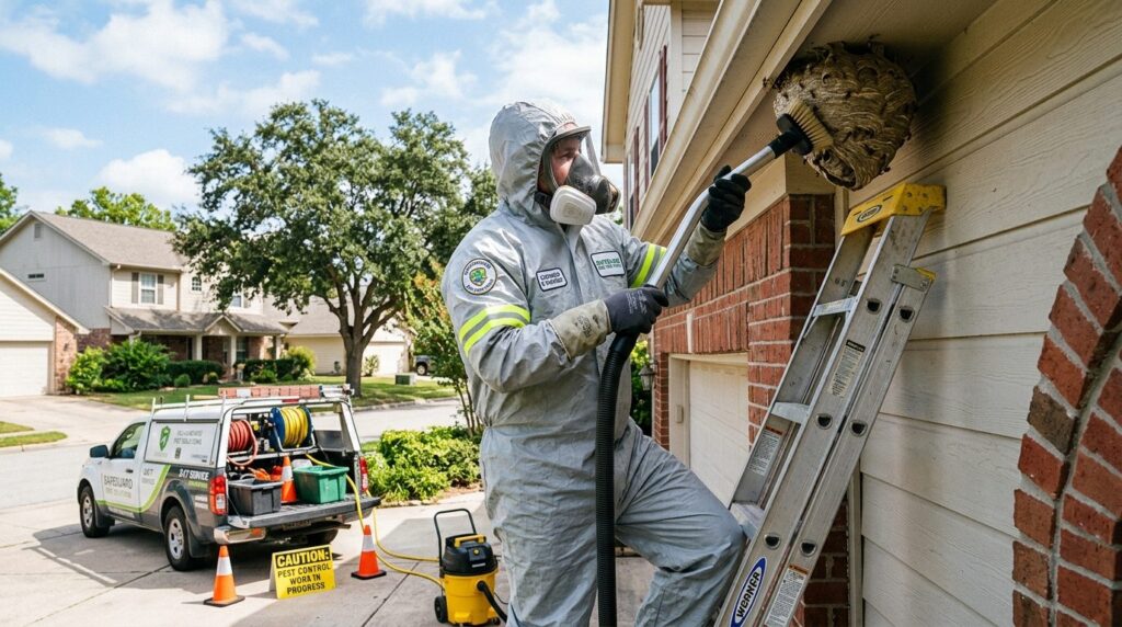 Professional photograph of a licensed pest control professio